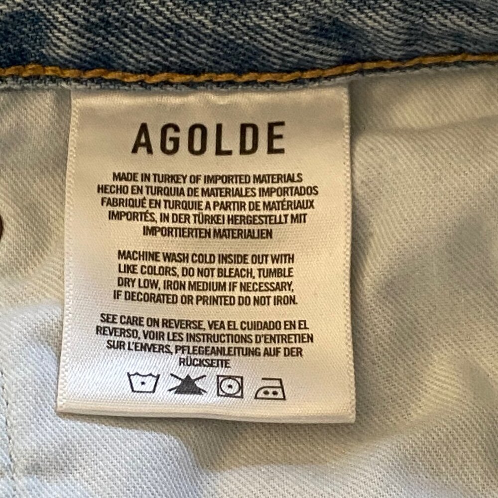 Agolde 90s Crop Distressed Jeans *Echo* Sz 34 - Picture 13 of 14